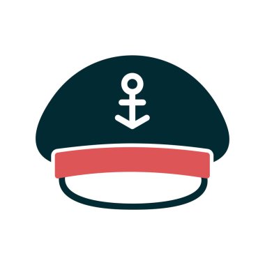 Captain cap vektör simgesi tasarımı