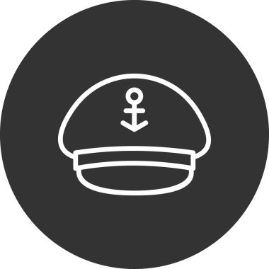 Captain cap vektör simgesi tasarımı
