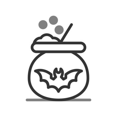 Kazan ikonu vektörü. İnce çizgi işareti. izole edilmiş sınır sembolü çizimi 