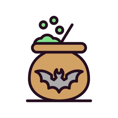 Kazan ikonu vektörü. İnce çizgi işareti. izole edilmiş sınır sembolü çizimi 