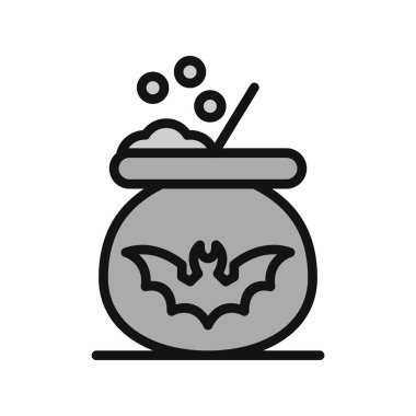 Kazan ikonu vektörü. İnce çizgi işareti. izole edilmiş sınır sembolü çizimi 