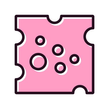 Peynir simgesi, vektör illüstrasyonu 