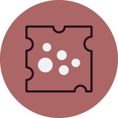 Peynir simgesi, vektör illüstrasyonu 