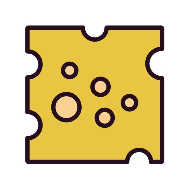 Peynir simgesi, vektör illüstrasyonu 