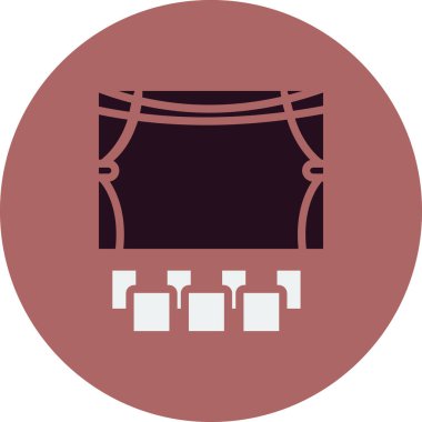 Sinema vektörü ince çizgi simgesi