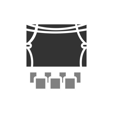 Sinema vektörü ince çizgi simgesi