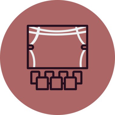 Sinema vektörü ince çizgi simgesi