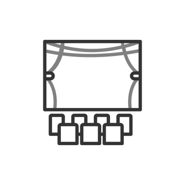 Sinema vektörü ince çizgi simgesi