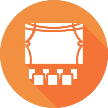 Sinema vektörü ince çizgi simgesi