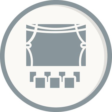 Sinema vektörü ince çizgi simgesi