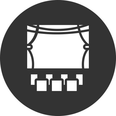 Sinema vektörü ince çizgi simgesi