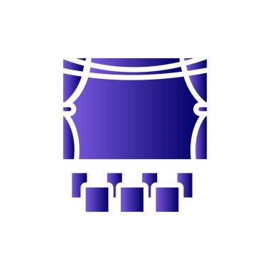 Sinema vektörü ince çizgi simgesi