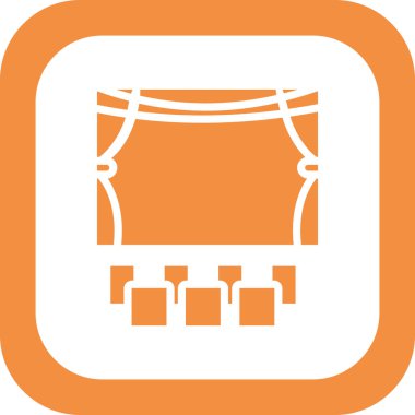 Sinema vektörü ince çizgi simgesi