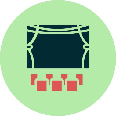 Sinema vektörü ince çizgi simgesi