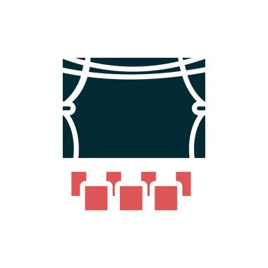 Sinema vektörü ince çizgi simgesi