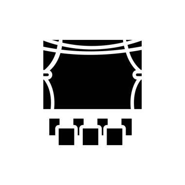 Sinema vektörü ince çizgi simgesi