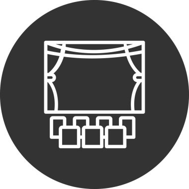 Sinema vektörü ince çizgi simgesi