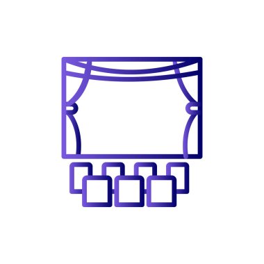 Sinema vektörü ince çizgi simgesi