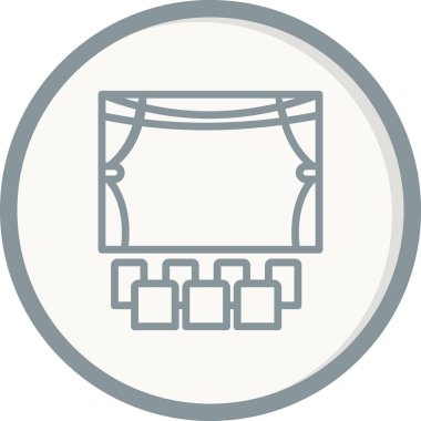 Sinema vektörü ince çizgi simgesi