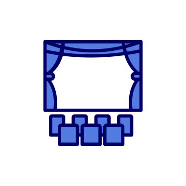 Sinema vektörü ince çizgi simgesi