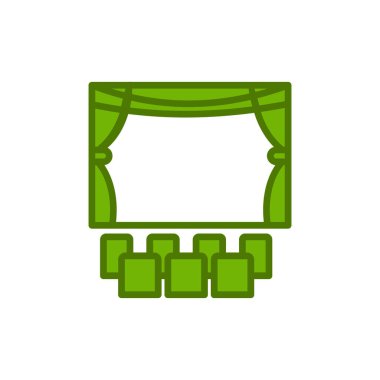 Sinema vektörü ince çizgi simgesi