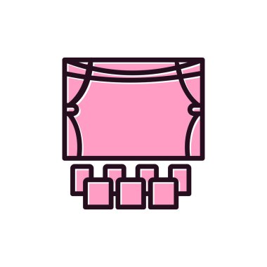 Sinema vektörü ince çizgi simgesi