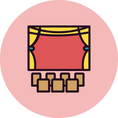 Sinema vektörü ince çizgi simgesi