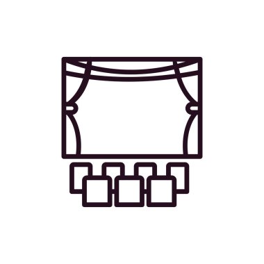 Sinema vektörü ince çizgi simgesi