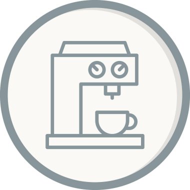Kahve Yapıcı Vektör Satırı Simgesi