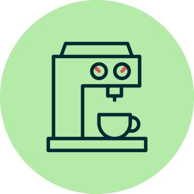 Kahve Yapıcı Vektör Satırı Simgesi