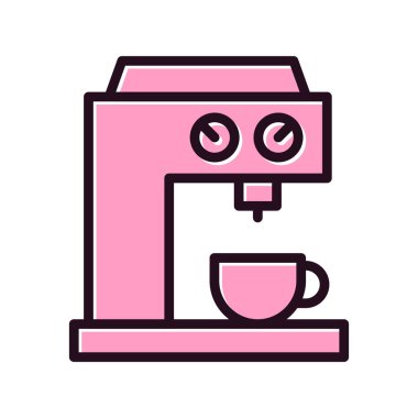 Kahve Yapıcı Vektör Satırı Simgesi