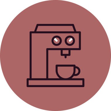 Kahve Yapıcı Vektör Satırı Simgesi