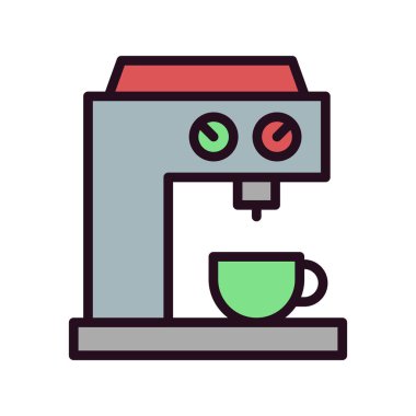 Kahve Yapıcı Vektör Satırı Simgesi