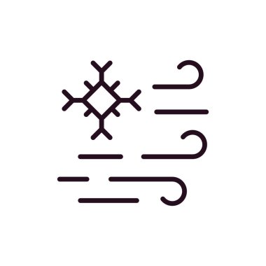 kış çizgisi simgesi, vektör illüstrasyonu