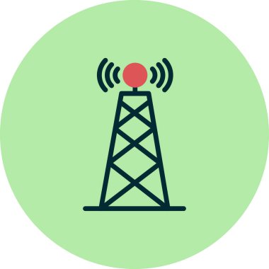 anten, kule, kablosuz ağ, sinyal, vektör illüstrasyonu