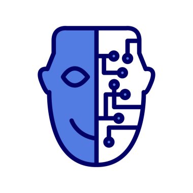 cyborg yüz vektör çizimi 