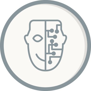 cyborg yüz vektör çizimi 