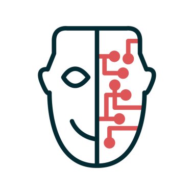 cyborg yüz vektör çizimi 