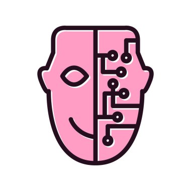 cyborg yüz vektör çizimi 