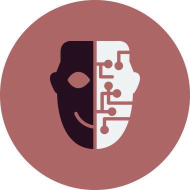 cyborg yüz vektör çizimi 