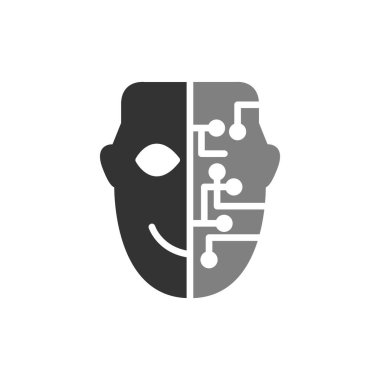 cyborg yüz vektör çizimi 