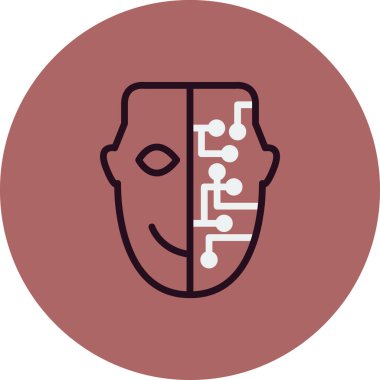 cyborg yüz vektör çizimi 