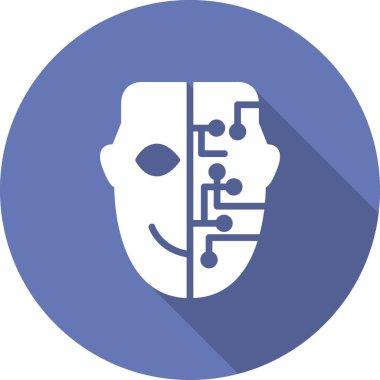 cyborg yüz vektör çizimi 