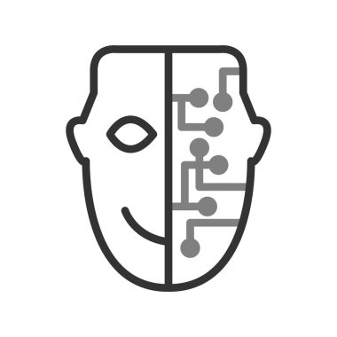 cyborg yüz vektör çizimi 