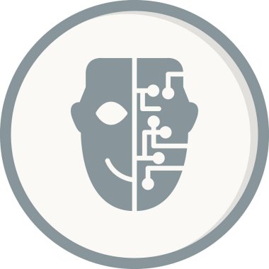 cyborg yüz vektör çizimi 