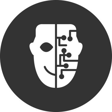 cyborg yüz vektör çizimi 