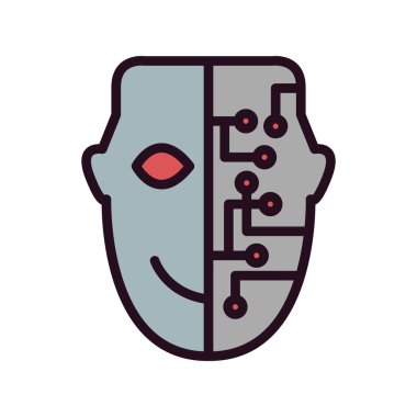 cyborg yüz vektör çizimi 