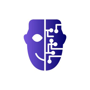 cyborg yüz vektör çizimi 