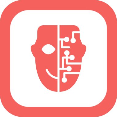 cyborg yüz vektör çizimi 