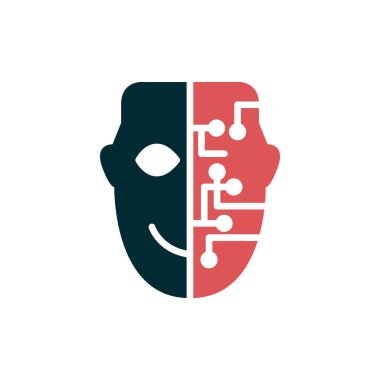 cyborg yüz vektör çizimi 